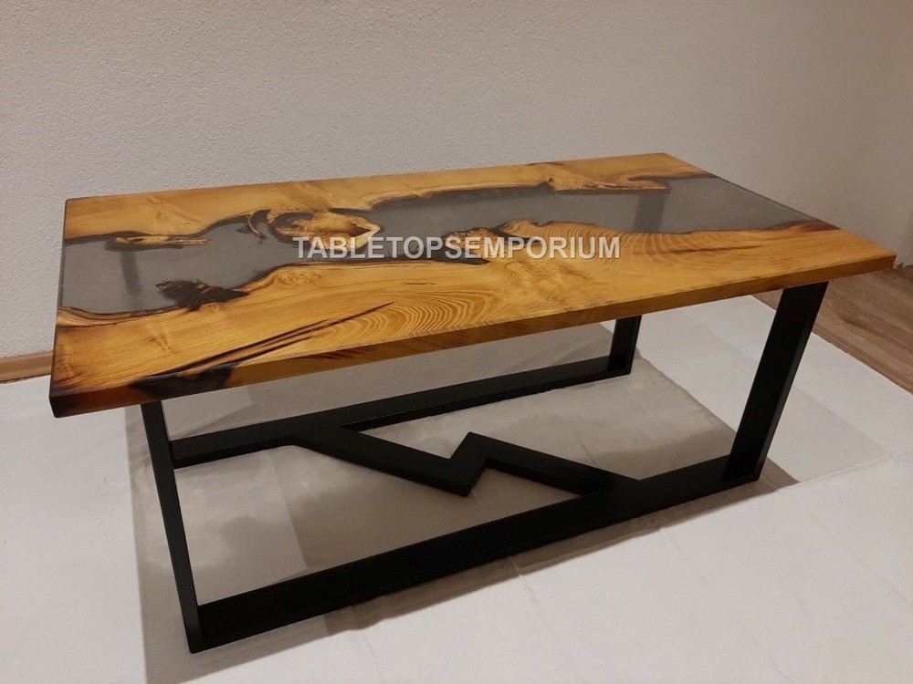 Smoke Epoxy Table, Custom Resin Table, Kitchen Dining Table, Acacia  Wood Decors