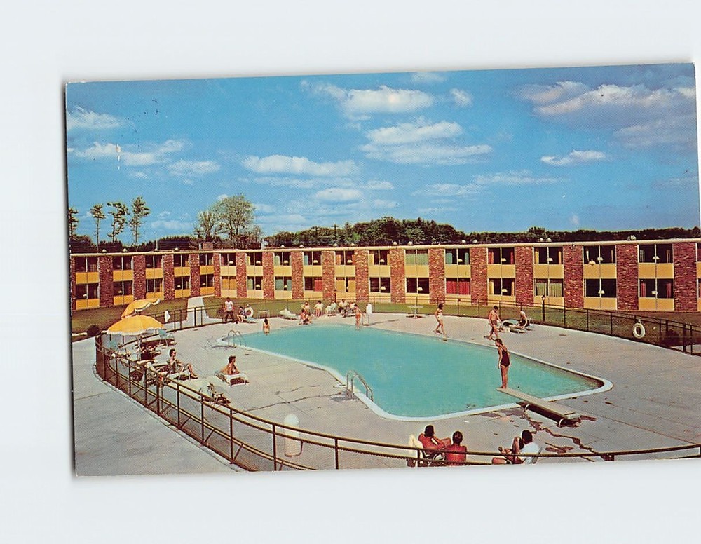 Postcard Pool View Holiday Inn Portland Maine USA