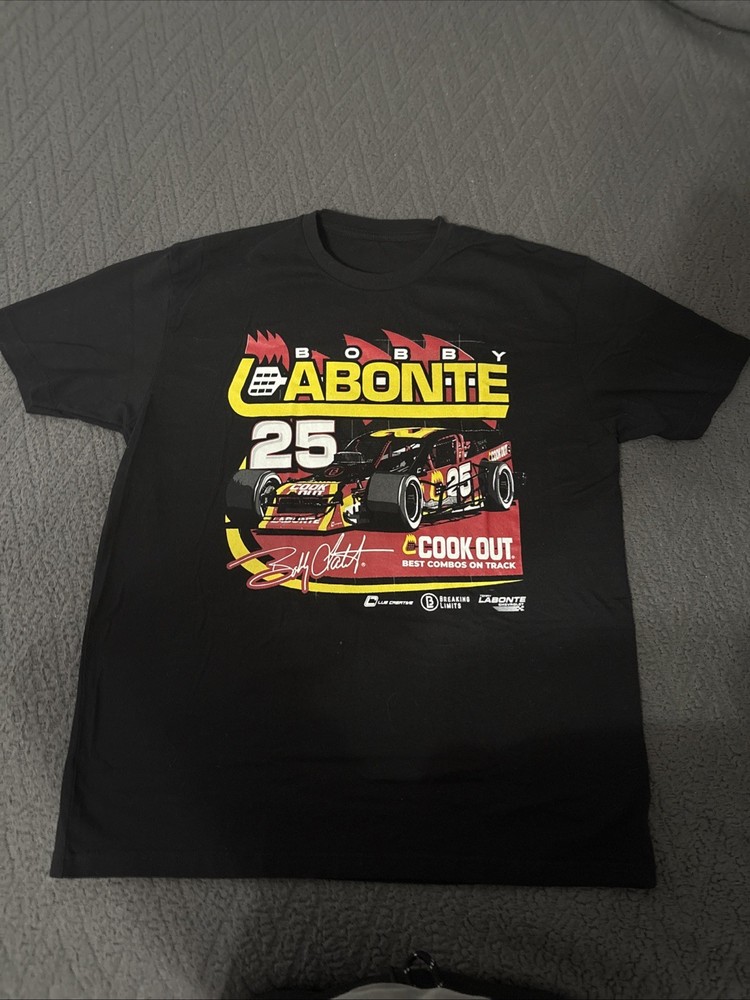 Bobby Labonte #25 Cookout Tour Black T-Shirt Size Large Unisex