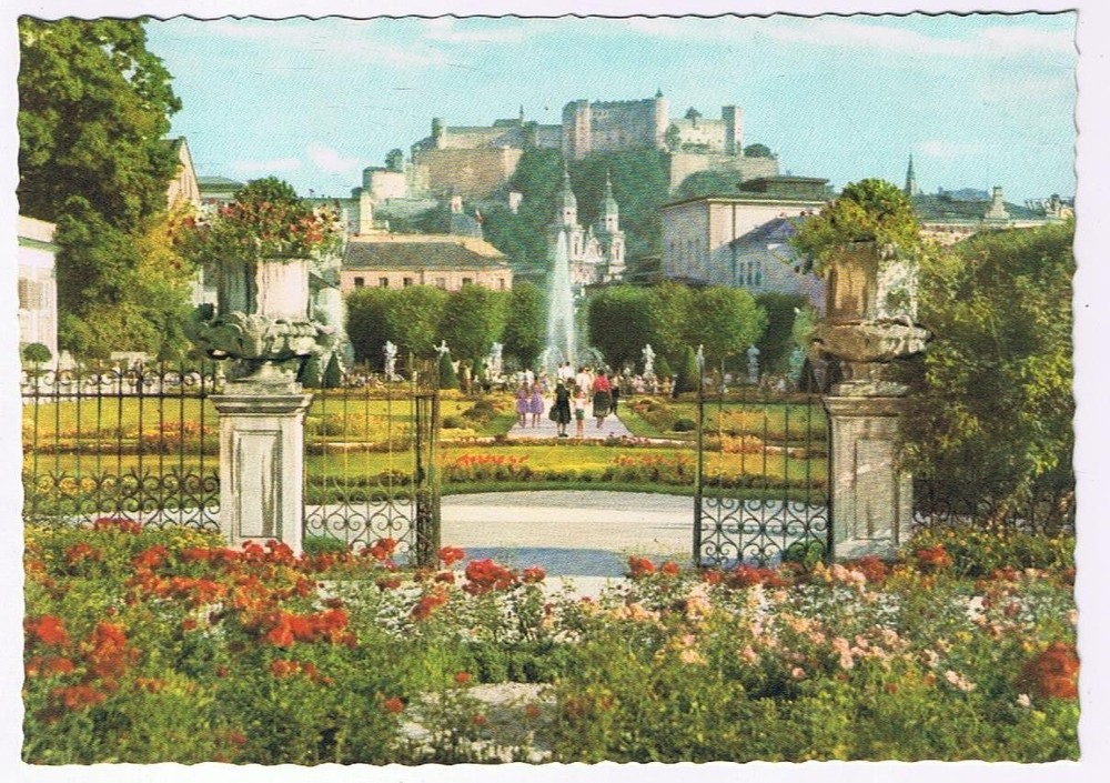 Austria Postcard Salzburg Mirabellgarten & Fesllung