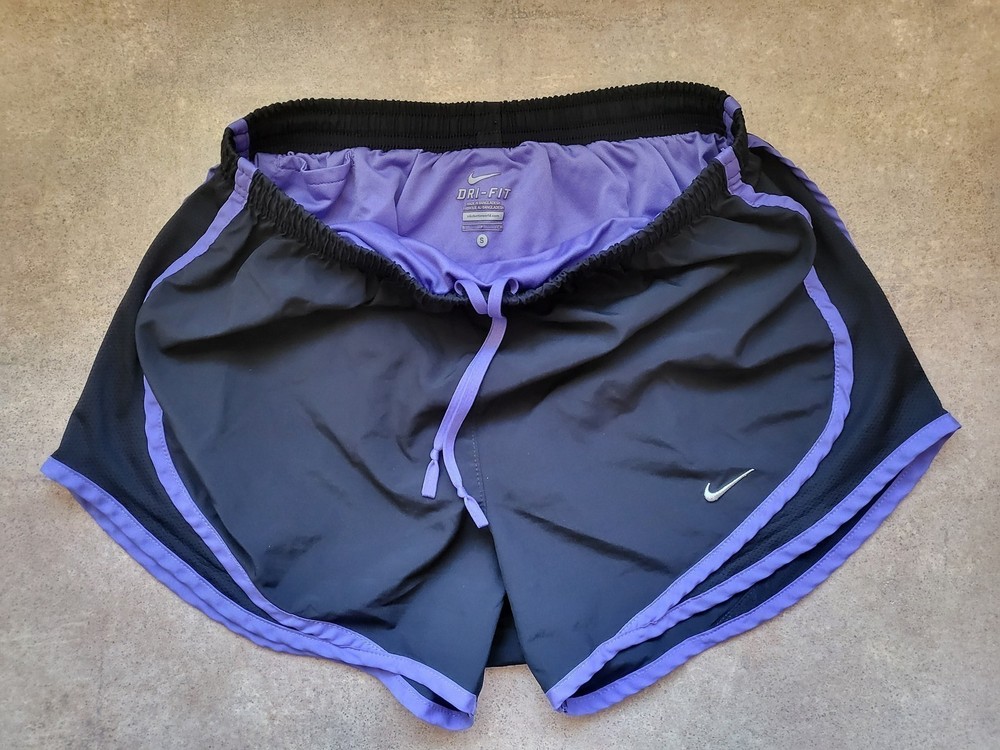 Nike Dri-FIT Women's Running Shorts Black Purple Size S