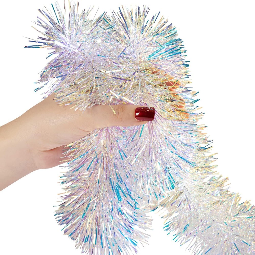 Tinsel Garland Christmas Ornaments – Premium Polar 20Ft, Crystal Iridescent