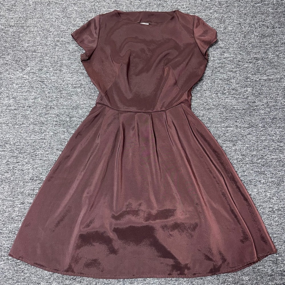 Shabby Apple Cottage Academia Shirt Flowy Dress Womens - Size S Brown
