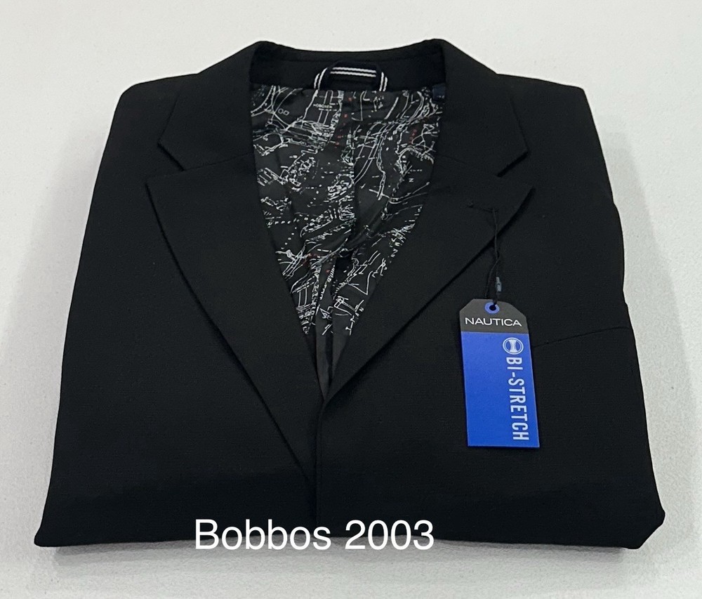 Nautica Men's Modern-Fit Bi-Stretch Suit Jacket, Black/Noire, Size 48 R