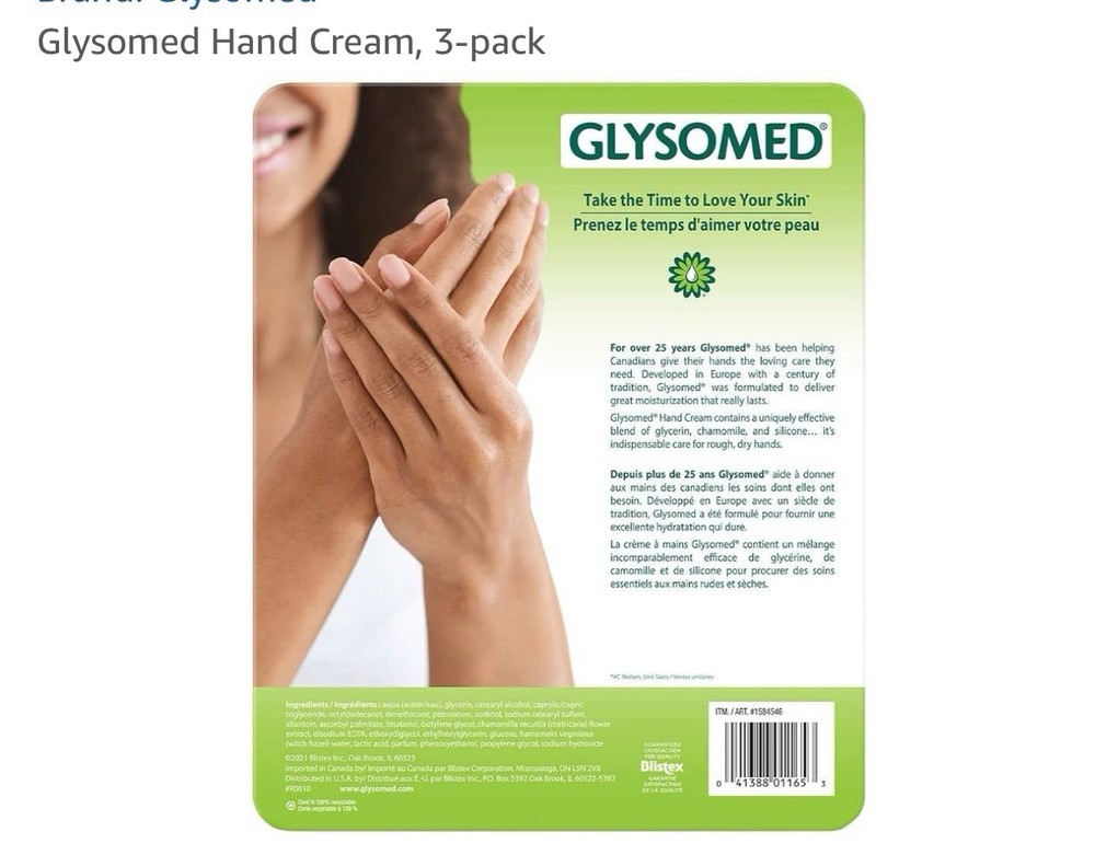 Glysomed Hand Cream - 2 Large Tubes (8.5 fl oz) + 1 Purse Size (1.7 oz)