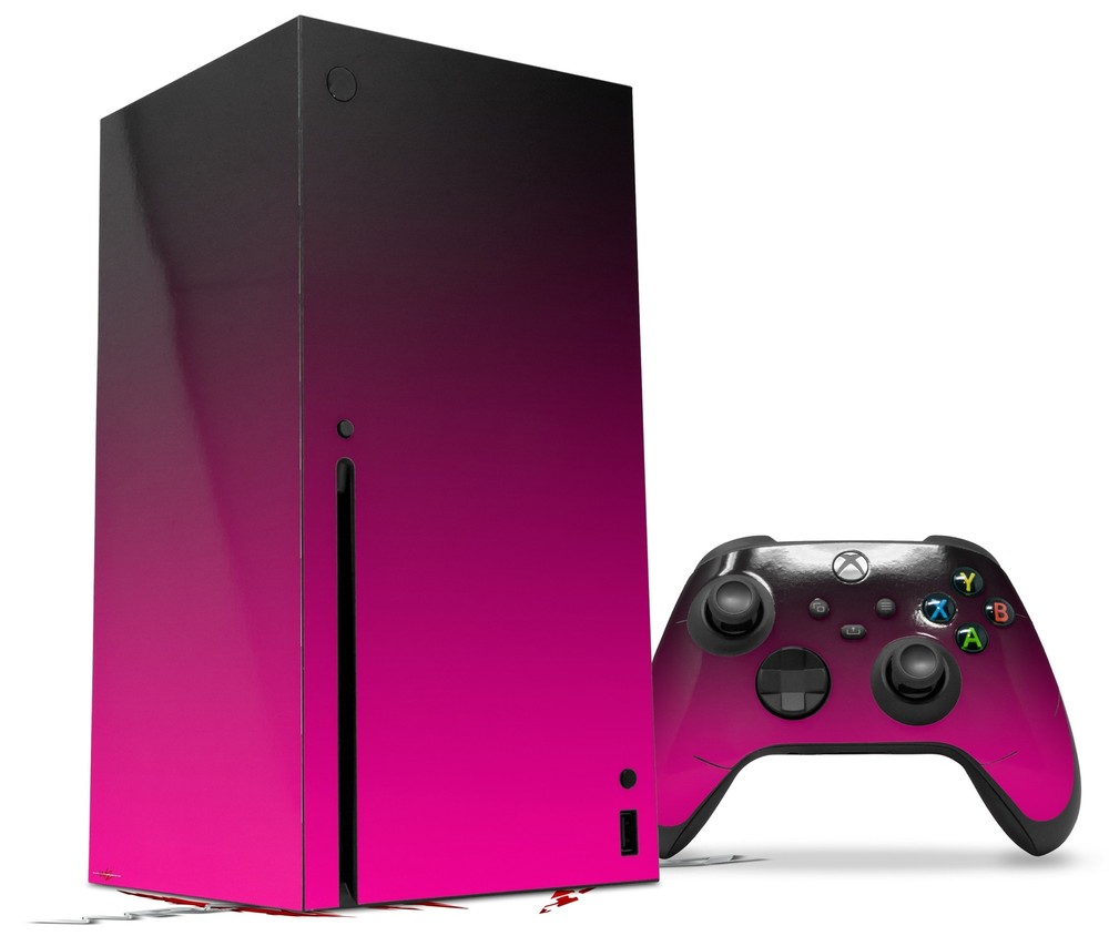 Skin Set for XBOX Series X Smooth Fades Hot Pink Black