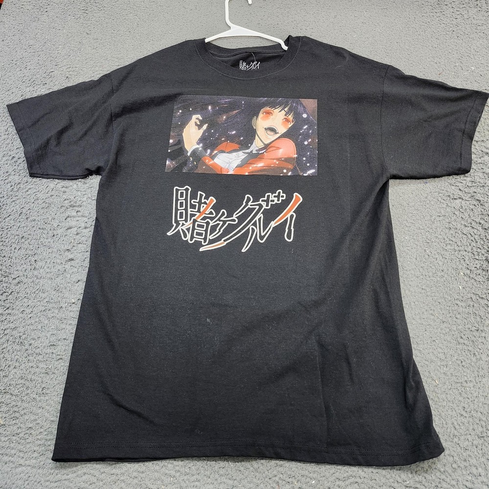 Kakegurui Yumeko Jabami Shirt Mens XL Black Anime Graphic Tee Tagless Crewneck