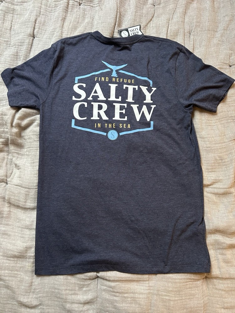 Men's Salty Crew Skipjack T-Shirt Navy Heather Large New with Tags