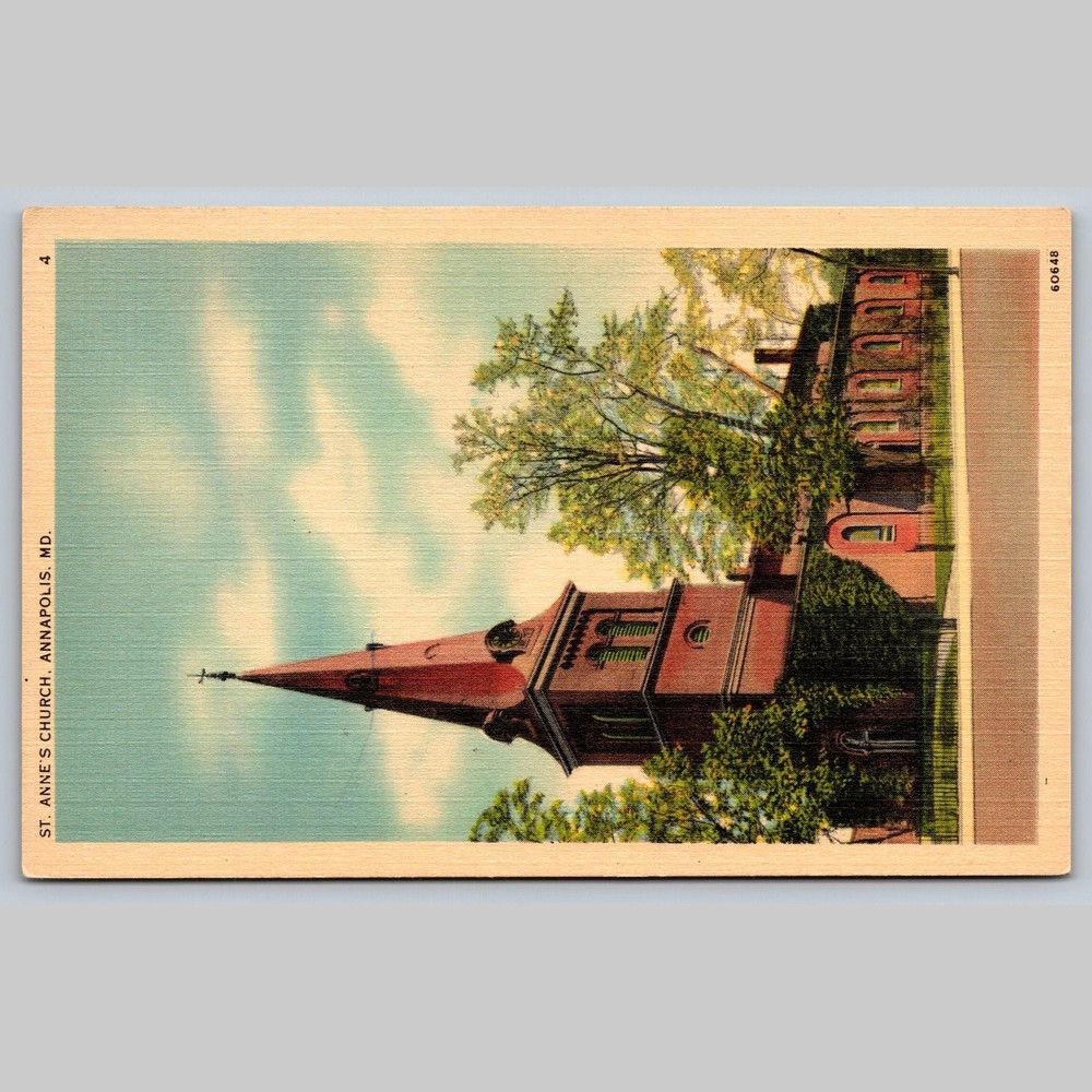 Postcard St. Anne's Church Annapolis MD Architecture