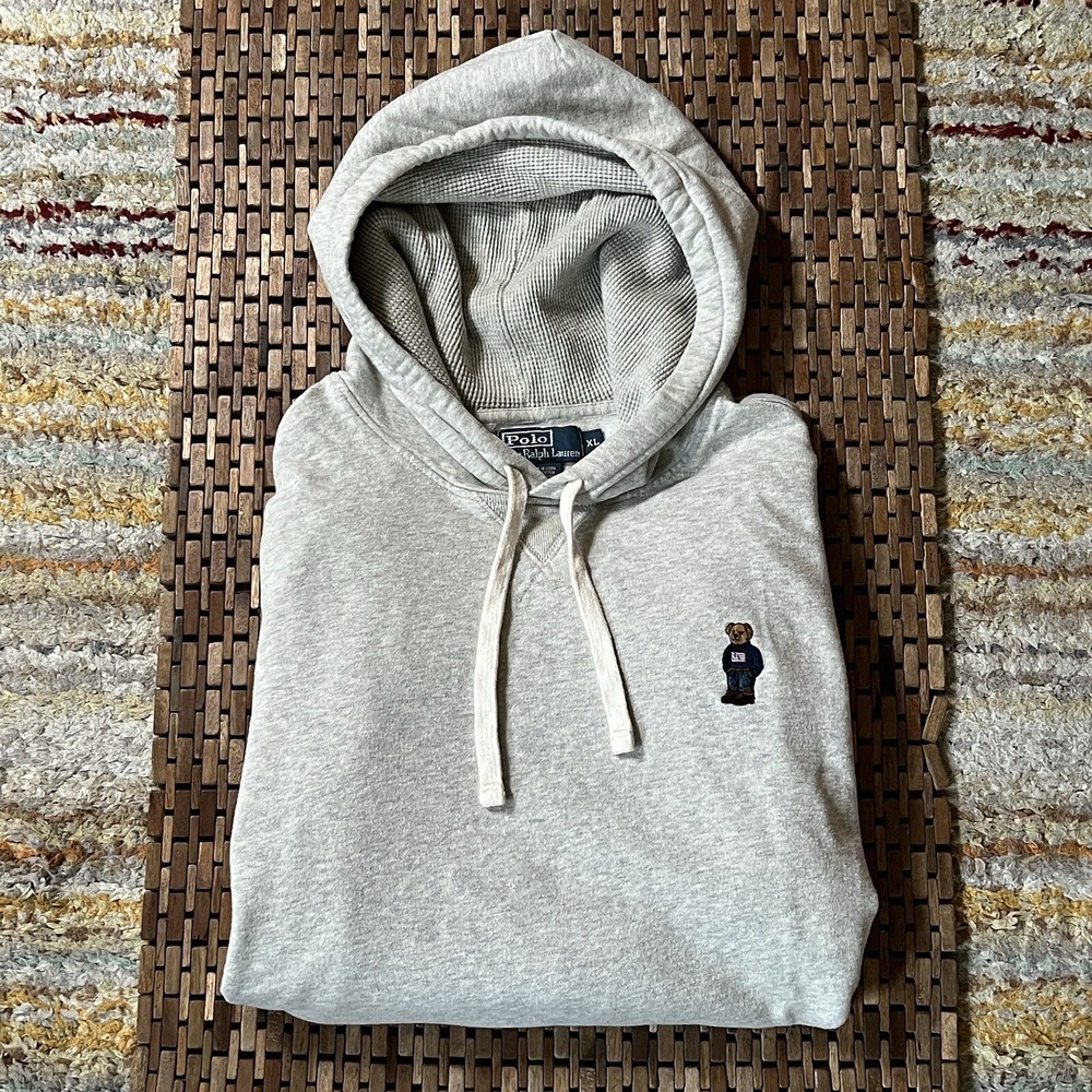 Polo Ralph Lauren Polo Bear Hoodie Hoody Grey Pullover Men’s Size XL