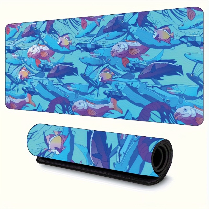 40*90cmExtra Large Anime Fish Desk Mat - Non-Slip Gaming & Office Mouse Pad with