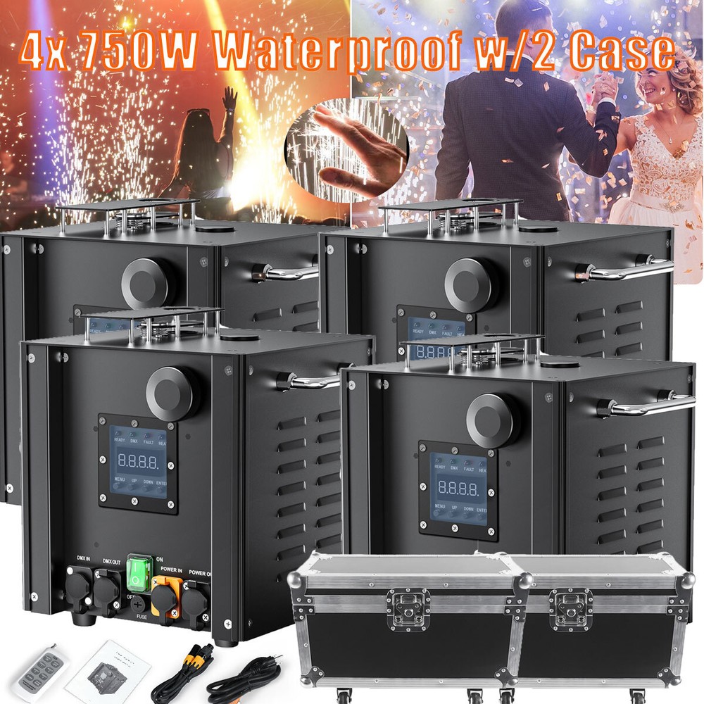 U`King 750W Cold Spark Machine DJ Wedding Show Firework Stage Effect DMX w/Case