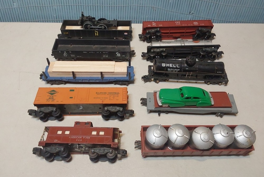 10 American Flyer S Gauge Train Cars ( MIXED ROADNAMES) Nice Original LOT #3