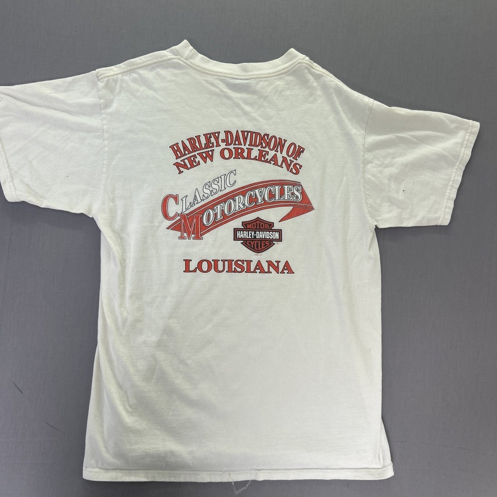 Vintage Harley Davidson Tee T Shirt Sz L New Orleans Louisiana Made In USA Biker