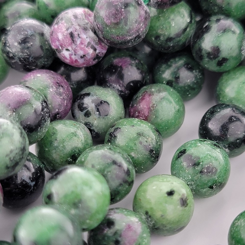 Ruby in Zoisite Beads Anyolite Gemstone Natural Smooth Round Beads 6mm 8mm 10mm