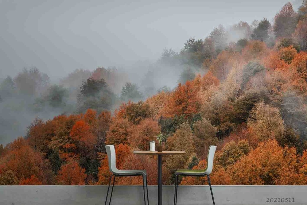 3D Pine Forest Autumn Landscape Wall Murals Wallpaper Murals Wall Sticker