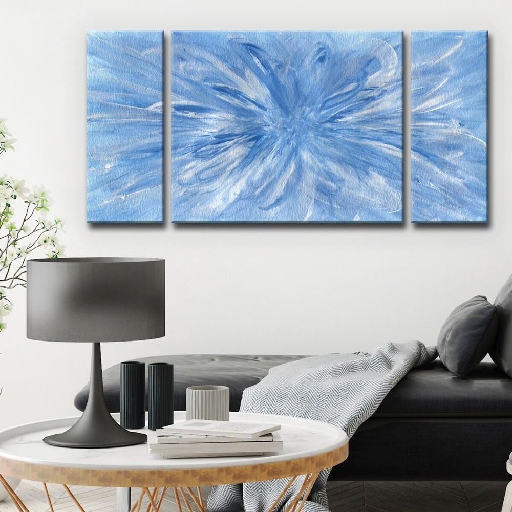 Ready2HangArt 'Snowflake' Wrapped Canvas Art Set Blue Overall 64