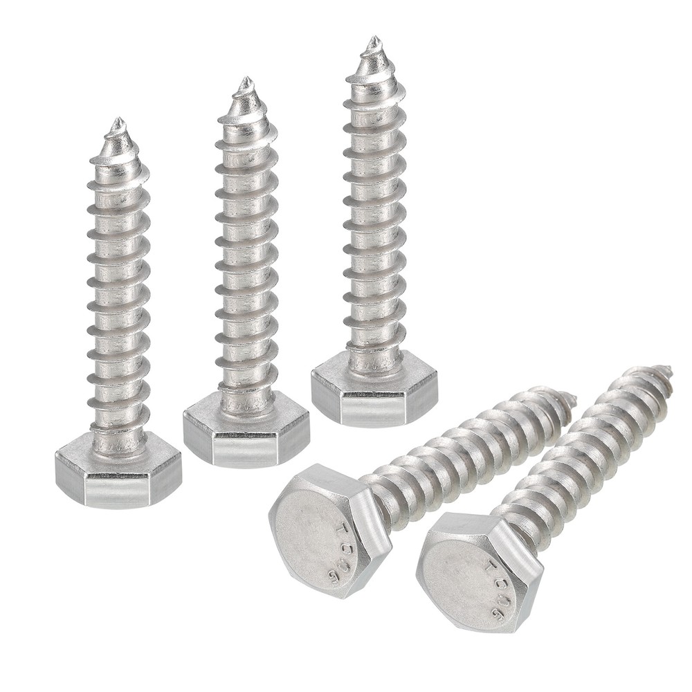 50pcs 1/4 x 1-1/2 Inch 304 Stainless Steel Hex Head Lag Screws for Wood