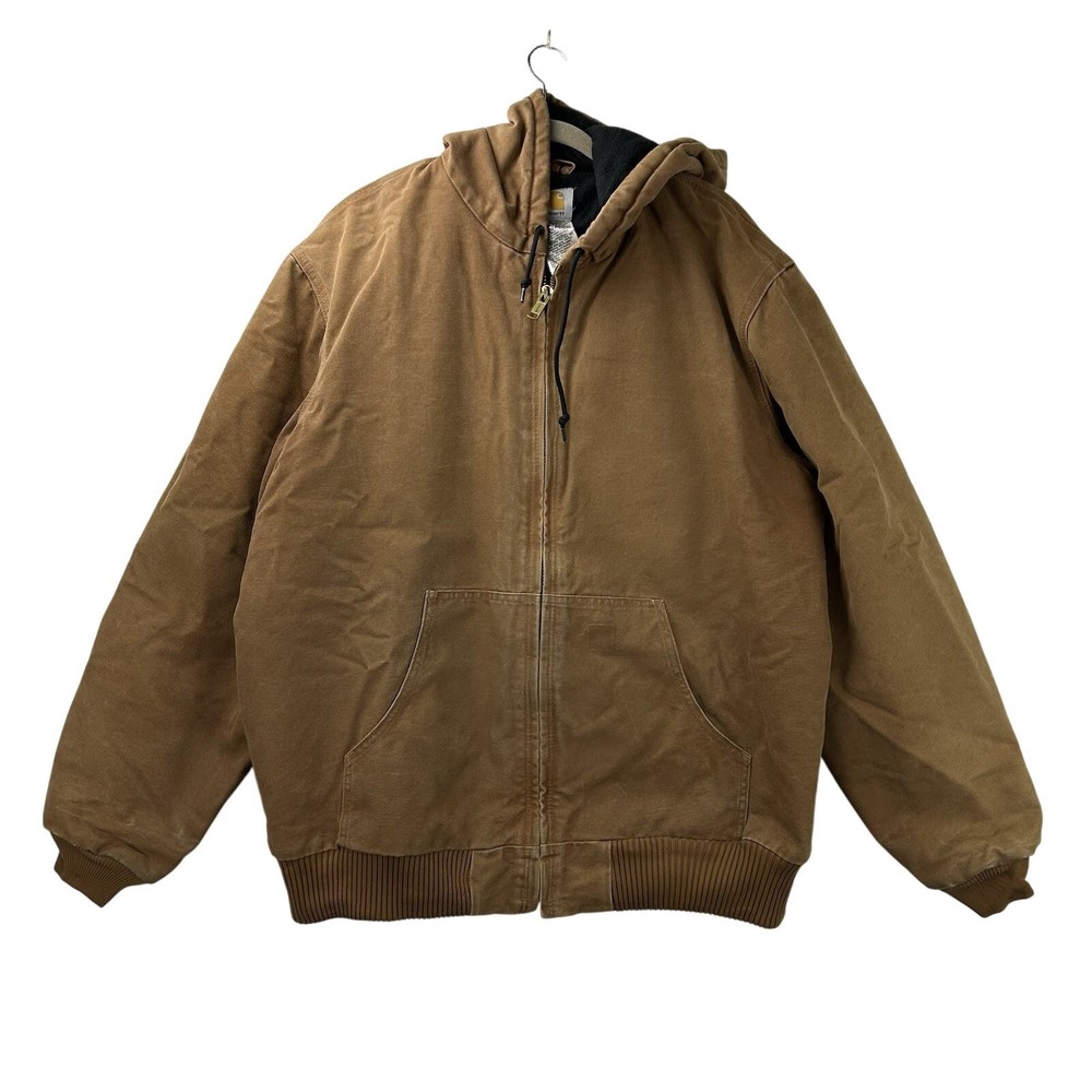 Carhartt J130 BRN Size XL TALL Quilt Lined Active Jacket Men's Brown Canvas Work
