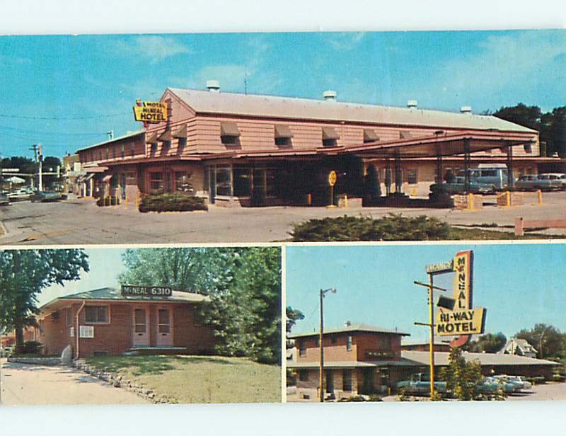 Unused Pre-1980 OLD CARS & MCNEAL HI-WAY MOTEL Des Moines Iowa IA u1091@