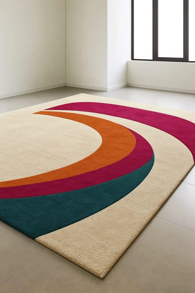 Modern Hand Tufted Nz Wool Rug Color Multi Luxury Handmade Design Carpet Rug