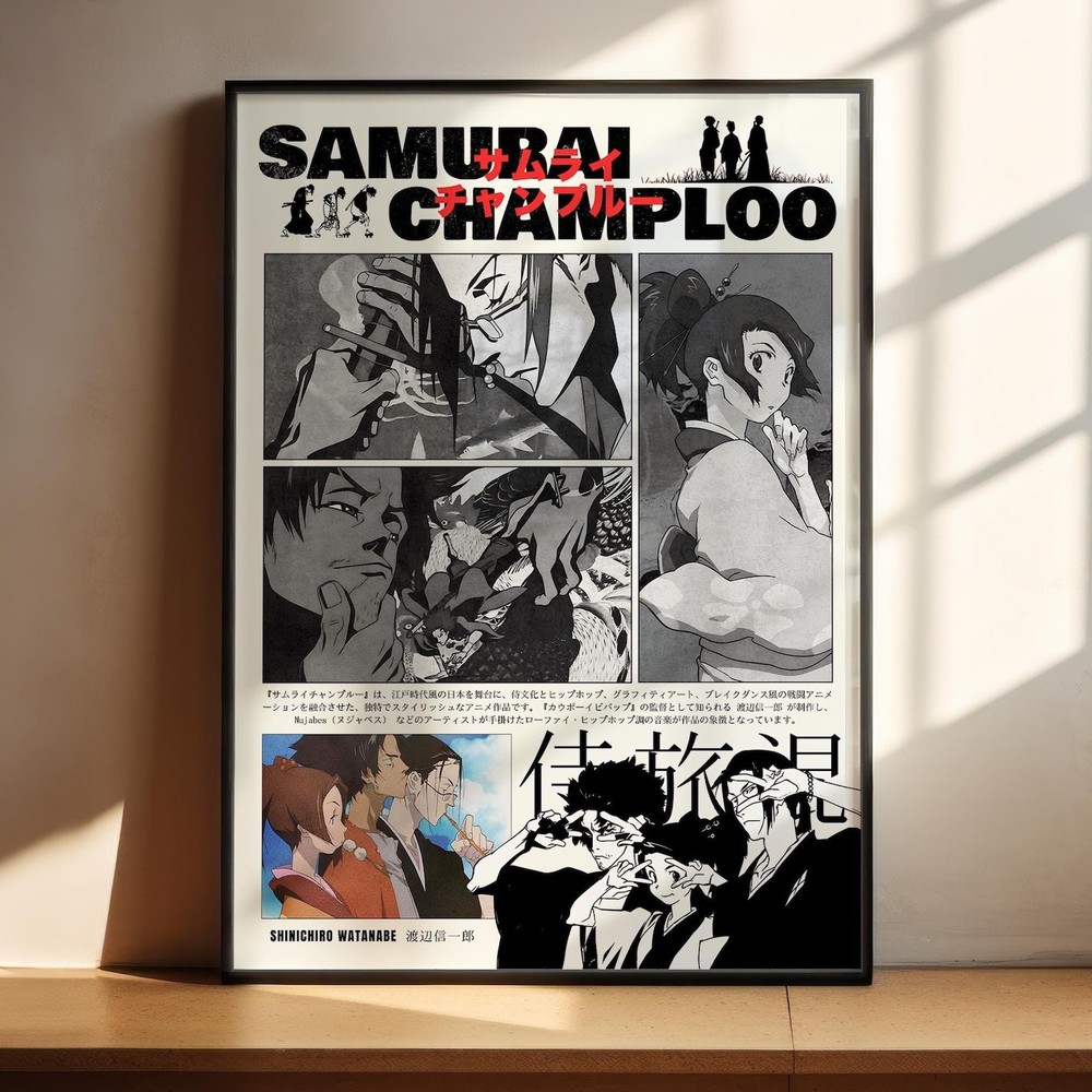 Samurai Champloo Mugen Jin Fuu Anime Poster Wall Art Print Gift