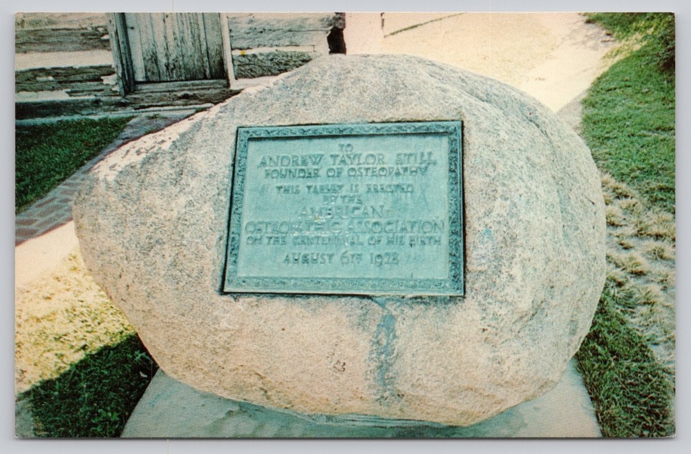 Andrew Taylor Still Osteopathy Founder Kirksville MO Memorial Stone Postcard