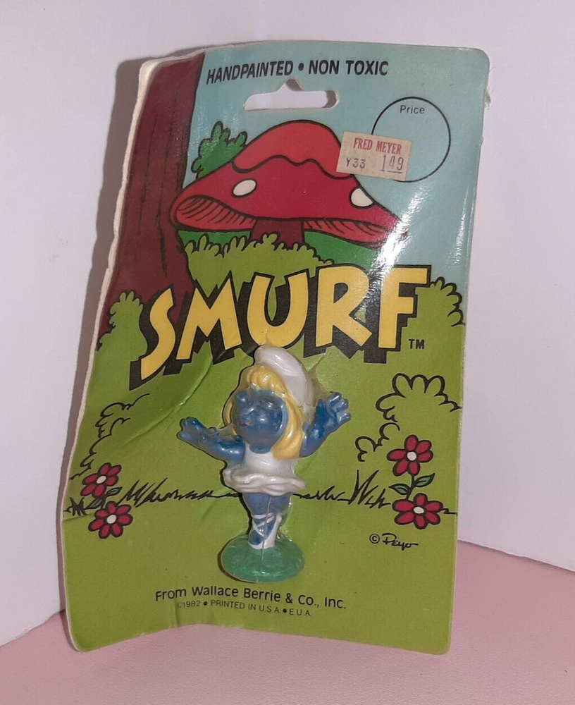 Smurfs Smurfette Ballerina Smurf Figure Vintage 1982 RARE  NEW in PACKAGE!