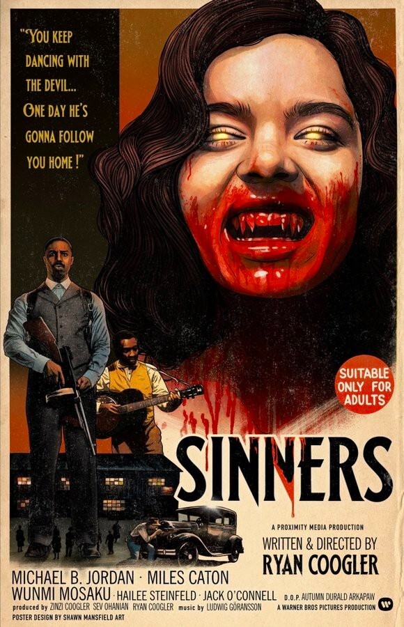 SINNERS 2025 Movie Poster Wall Art Decor New Release Film Print