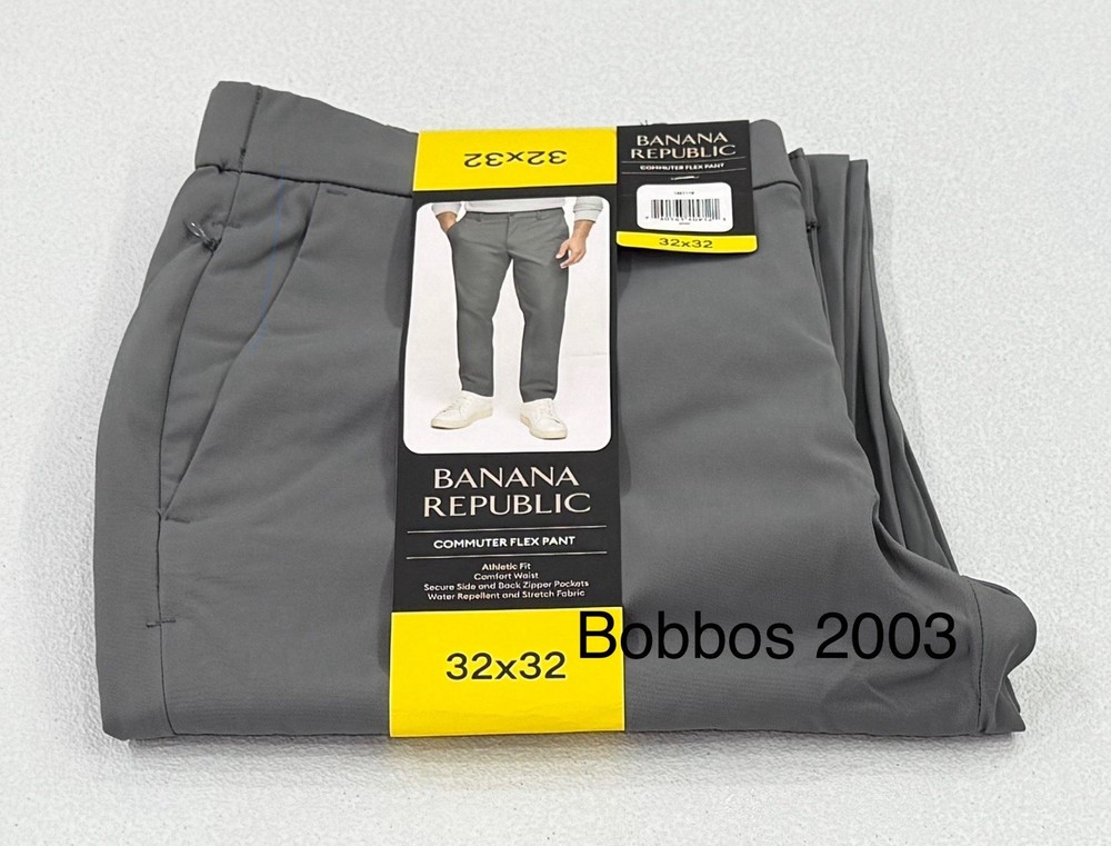 Banana Republic Men's Commuter Flex Pants, Gray, Size 32X32