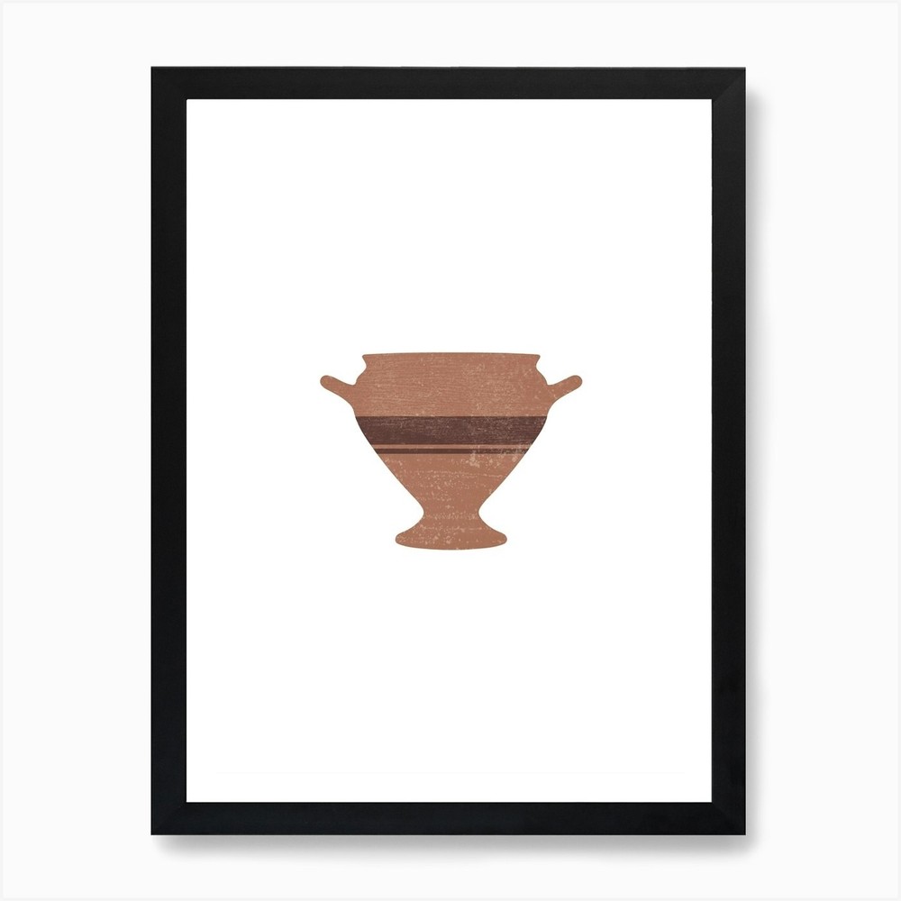 Minimalist Greek Vase Bell Krater Framed Wall Art Canvas Print Poster