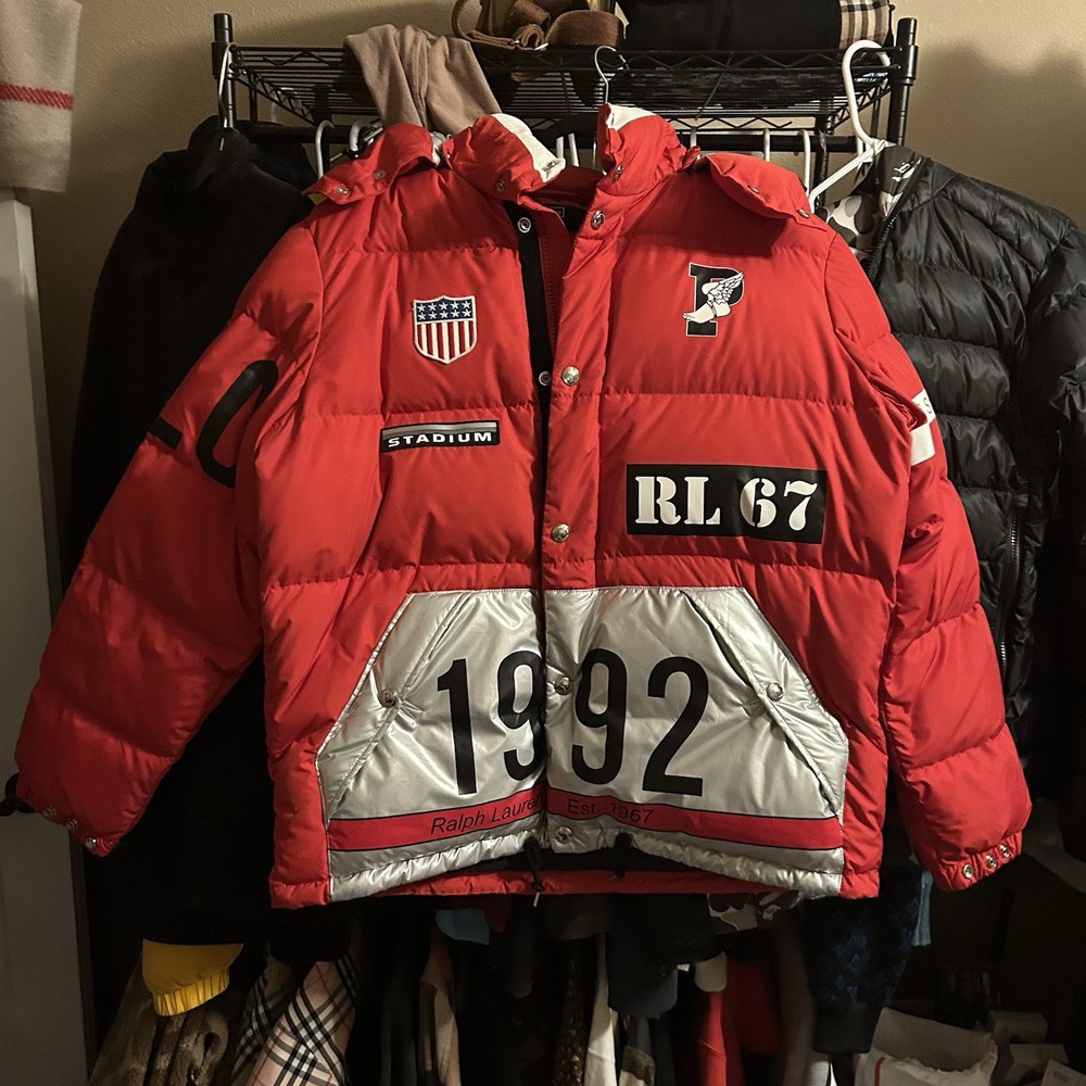 Men’s Polo Ralph Lauren Stadium Collection Puffer Jacket Size Medium 1992 USA
