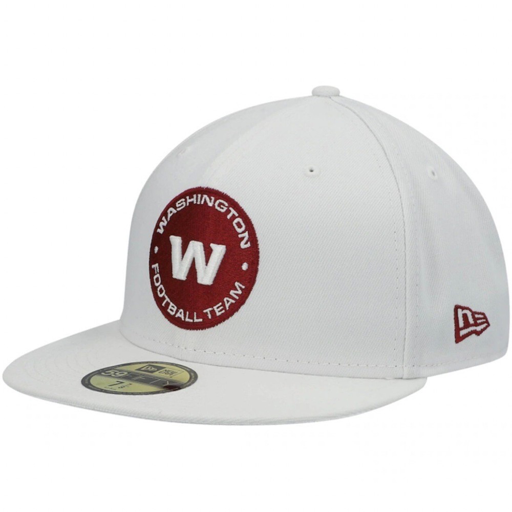 New Era 59FIFTY NFL Washington Football Team Fitted Hat Cap White Men Size 7 1/2