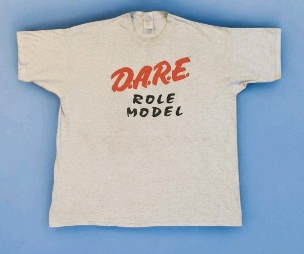 Vintage Dare Role Model Graphic Gray Cotton Crew Neck T Shirt! 2XL
