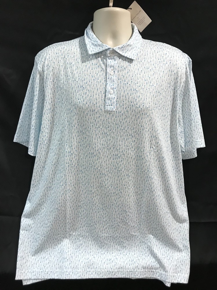 Peter Millar Crown Men's Size XL Cape/White Performance Classic Print Golf Polo