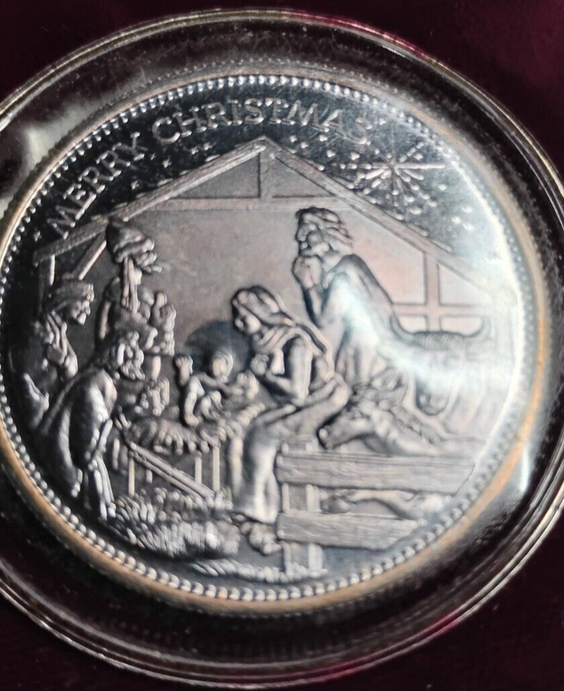1oz .999 fine sliver 1991 Christmas coin