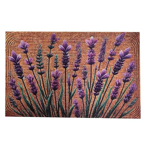 Floral Front Door Welcome Mat - Aesthetic Cute Flower Design, Non-Slip Outdoor Doormat for Home Entryway Decor