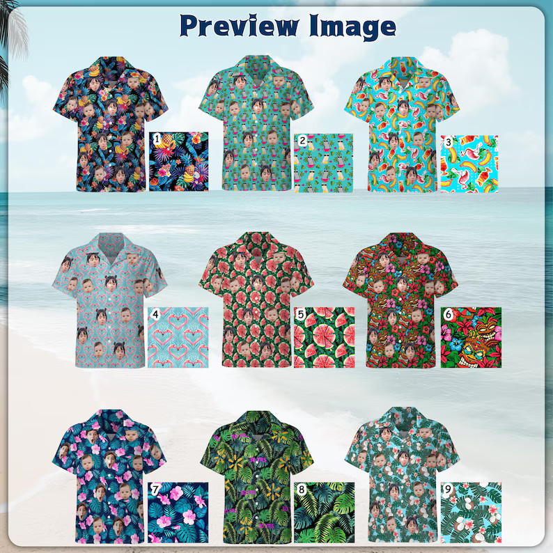 Custom Face Hawaiian Shirt Personalized Photo Funny Aloha Gift