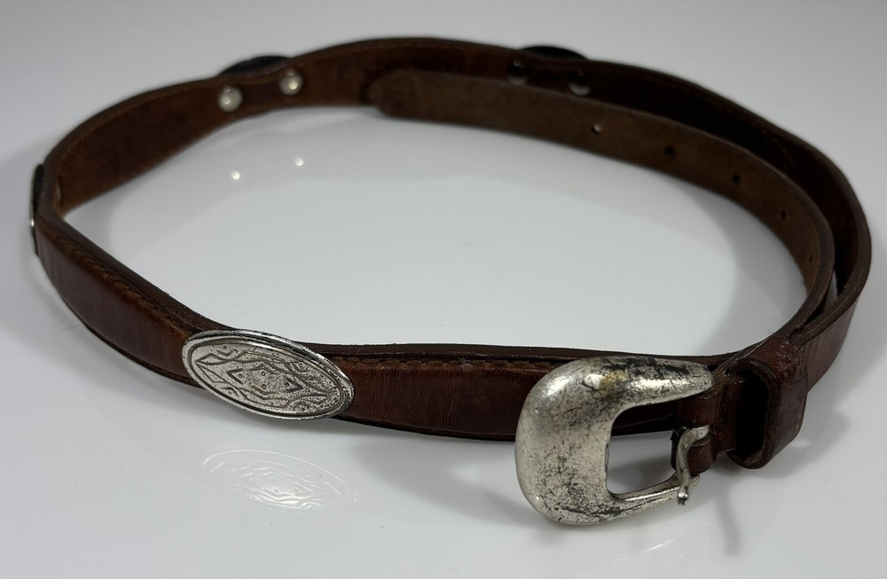 Fossil Womens Genuine Leather Western Belt Brown Size Small