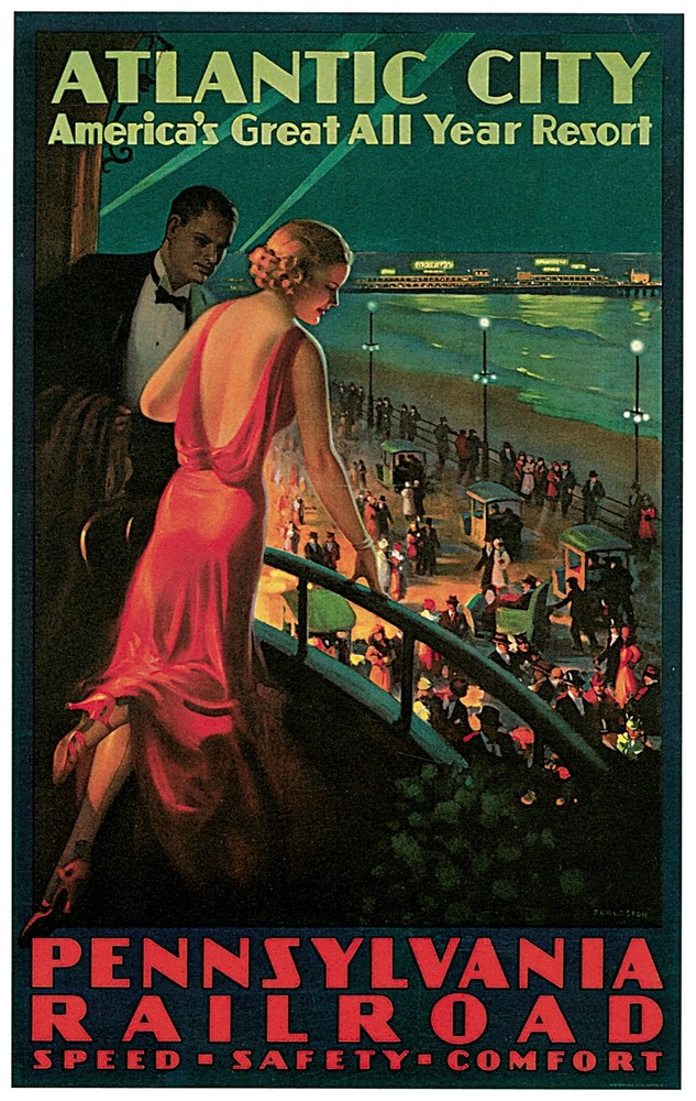 Decor Travel Poster. Graphic Design. Pennsylvania Railroad. Home Wall Art. 1941