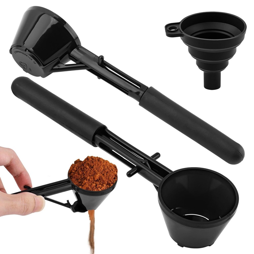 Coffee Powder Scoop with Funnel, Measuring Scoop for Protein, Milk Powder & K...
