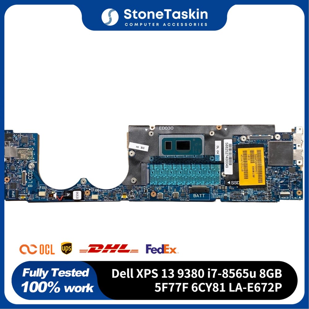 For Dell XPS 13 9380 Motherboard Intel i7-8565u 8GB 5F77F 6CY81 LA-E672P