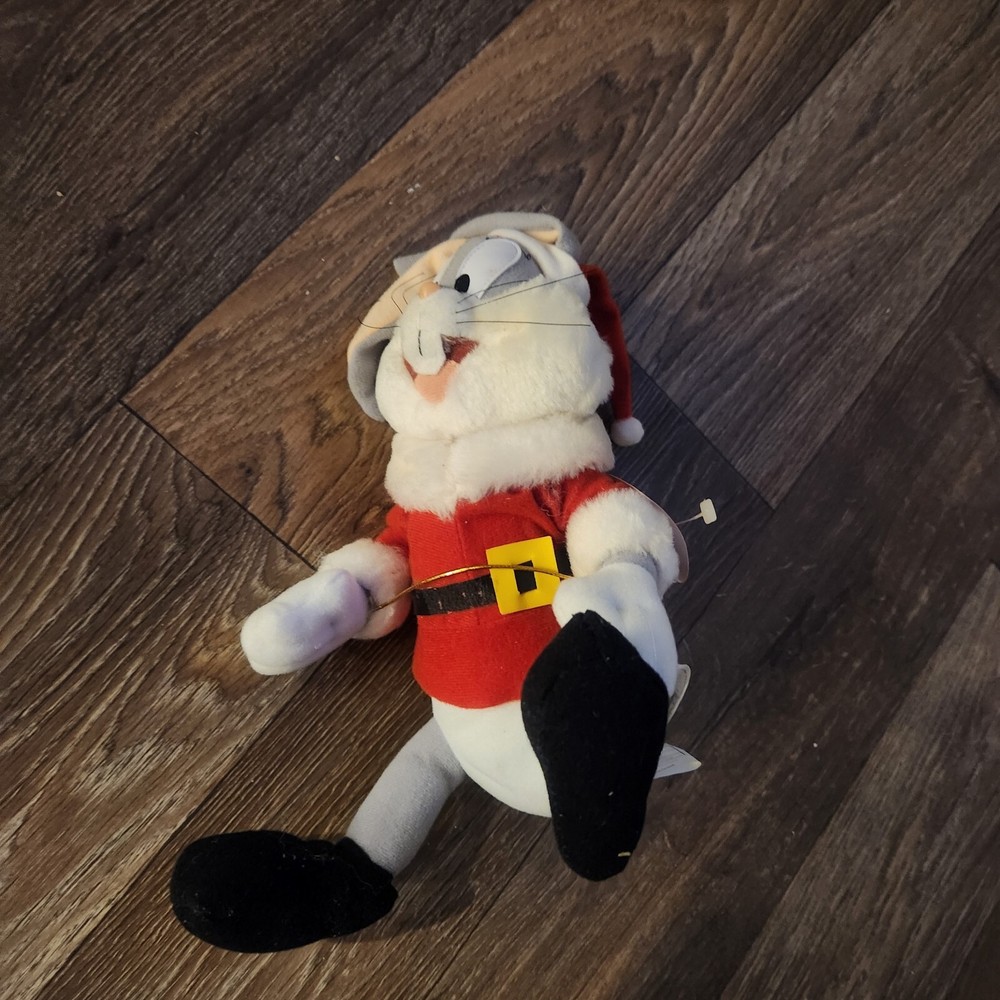 Vintage 1997 Warner Bros Looney Tunes Russell Stover Taz Santa Plush Stuffed Toy