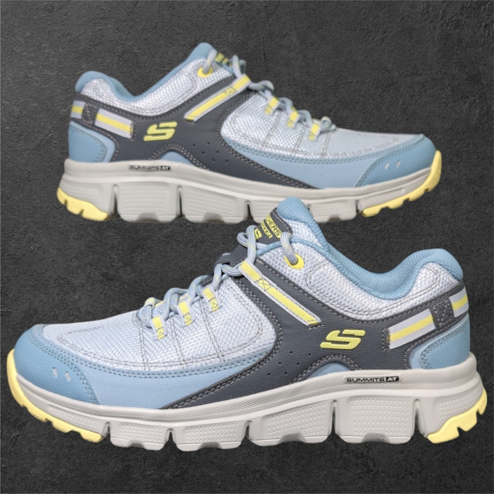 Skechers Stamina At Artists Bluff Womens 9.5 Blue Yellow Sneakers for Comfort & Style