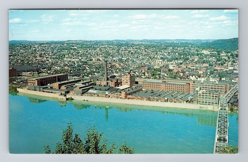 New Kensington PA-Pennsylvania, Aerial Of Town Area, Antique, Vintage Postcard