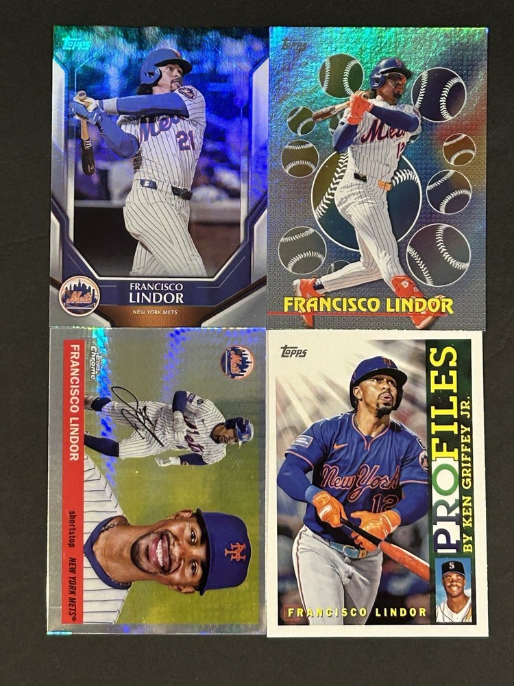 2025 Topps Chrome Platinum-Series 1 Francisco Lindor New York Mets 4 Card Lot