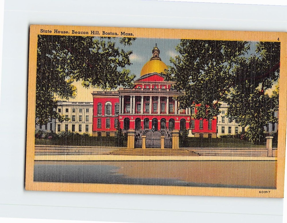 Postcard State House Beacon Hill Boston Massachusetts USA