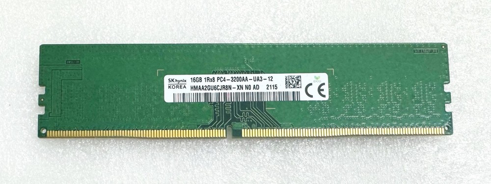 SK HYNIX HMAA2GU6AJR8N-XN 16GB DDR4 3200 1Rx8 PC4-3200AA-UA3-11 DESKTOP MEMORY