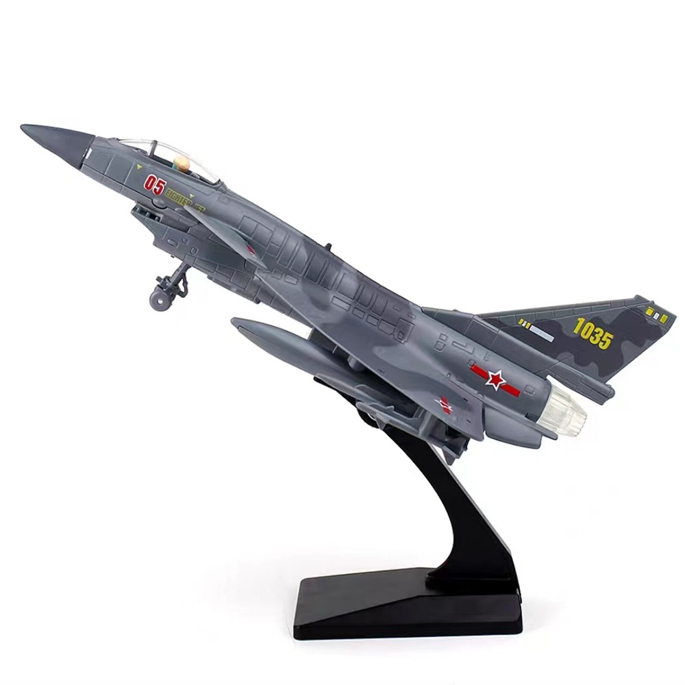 1:100 Aviation Aircraft Model J-10 Military Fighter Plane Sound&Light Pull Back