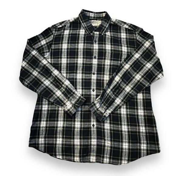 VTG  LL Bean Plaid Flannel Shirt Button Down 100% Cotton Grunge Gorpcore Large